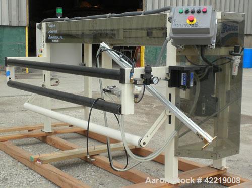 Used Contech 60" Wide CompuSheeter, Model CS-60. (2) Pneumatically adjustable rubber pinch rolls. Includes a stacker, a custom integrated winder, and a 7.5 hp hydraulic motor and control panel. 1424 ...