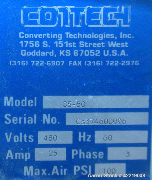 Used Contech 60" Wide CompuSheeter, Model CS-60. (2) Pneumatically adjustable rubber pinch rolls. Includes a stacker, a custom integrated winder, and a 7.5 hp hydraulic motor and control panel. 1424 ...