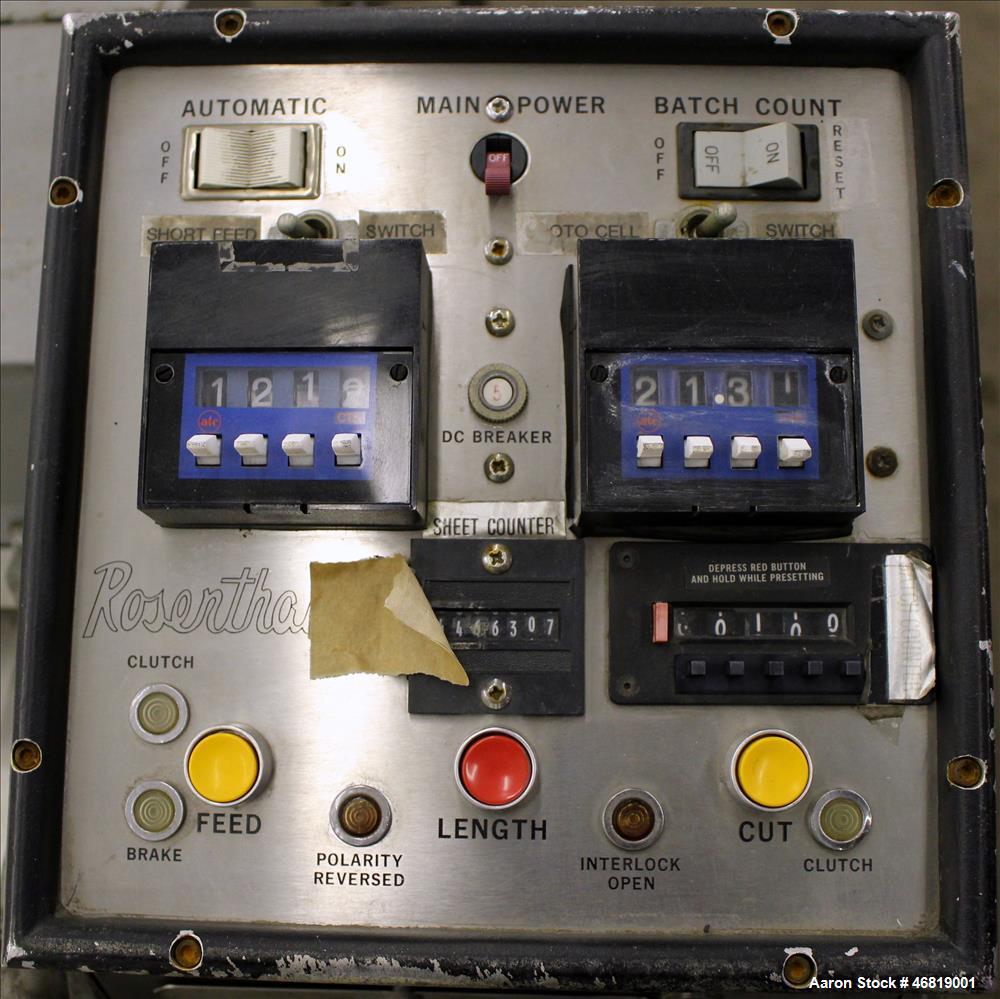 Used Rosenthal Wrap-O-Matic Sheeter, Model WA-S-3-UBTEVAA.
