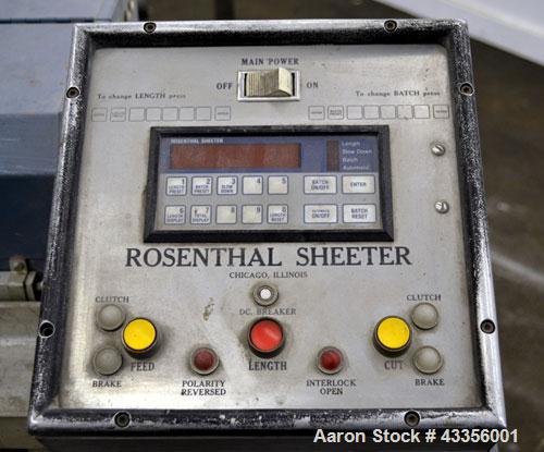 Used Rosenthal Manufacturing Sheeter, Model WA-S-5-H1SHEVAA