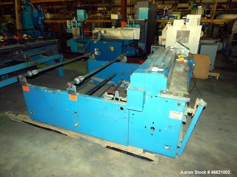 Used Rosenthal 60" Sheeter, Model WAS5-HUBUBZTEA-2. (2) 0.5 hp Motors, (2) 30" O.D. unwinds, (2) dancer rolls, idler roll, tension assembly, (1) pressure roll, (1) auxiliary pressure roll. Set up for...