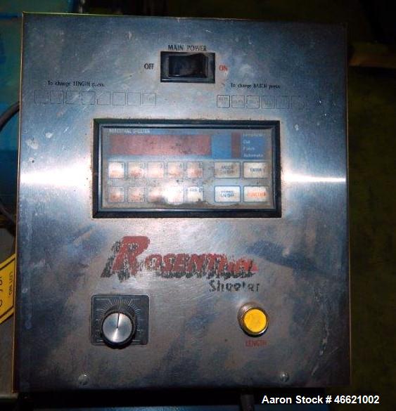 Used Rosenthal 60" Sheeter, Model WAS5-HUBUBZTEA-2. (2) 0.5 hp Motors, (2) 30" O.D. unwinds, (2) dancer rolls, idler roll, tension assembly, (1) pressure roll, (1) auxiliary pressure roll. Set up for...