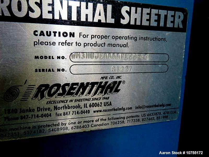 Used Rosenthal 36" Servo-Driven Sheeter – Model WM3HUJEAAAPLCC-24, Integral Unwind, 750 lb Capacity, AB Controls