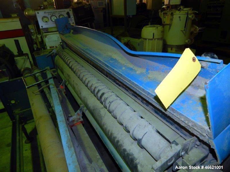 Used Rosenthal 60" Sheeter. (1) Unwind, idler roll, dancer roll, tension assembly, pressure roll. Set up for razor slitting with (2) blades.