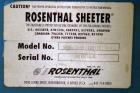 Used Rosenthal Manufacturing Sheeter, Model WA-S-4-HUBTEAAA-12.