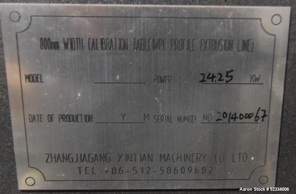 Used Xintian Machinery 800mm Wide Vacuum Calibration Table, Serial# 201400067, Built 2014.