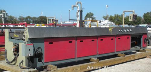 Used Crown Vacuum Calibrating Table, Model CMZDY. Stainless steel pan 24'' wide x 231'' long x approximately 3-3/4'' deep. 2. The dies are connected with aluminum alloy “T” guiding rails and bolts. I...