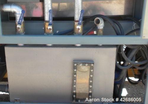 Used Crown Vacuum Calibrating Table, Model CMZDY. Stainless steel pan 24'' wide x 231'' long x approximately 3-3/4'' deep. 2. The dies are connected with aluminum alloy “T” guiding rails and bolts. I...