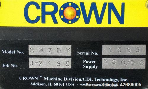 Used Crown Vacuum Calibrating Table, Model CMZDY. Stainless steel pan 24'' wide x 231'' long x approximately 3-3/4'' deep. 2. The dies are connected with aluminum alloy “T” guiding rails and bolts. I...