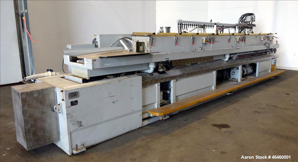 Used Custom Downstream Systems Vacuum Calibration Table With Water Recirculation System, Model CVC 22-475. Tank approximate 12" wide x 216" long x 14" deep, approximate table 26" wide x 264" long. In...