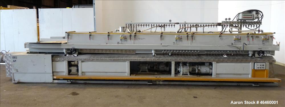 Used Custom Downstream Systems Vacuum Calibration Table With Water Recirculation System, Model CVC 22-475. Tank approximate 12" wide x 216" long x 14" deep, approximate table 26" wide x 264" long. In...