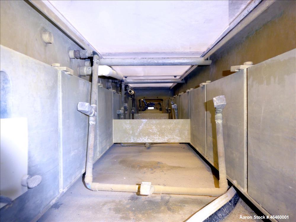 Used Custom Downstream Systems Vacuum Calibration Table With Water Recirculation System, Model CVC 22-475. Tank approximate 12" wide x 216" long x 14" deep, approximate table 26" wide x 264" long. In...