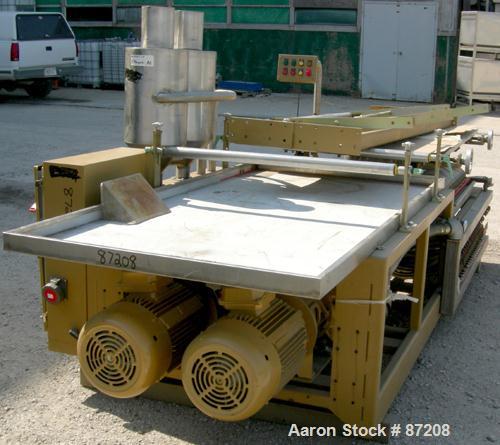 Used Royal Machine Vacuum Calibration Table, Model 004, Consisting Of (1) 42" wide x 69" long vacuum table section; (1) stainless steel pan; (2) Pompetravaini model 65-45011-C/GH-Z vacuum pumps, each...