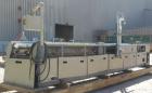 Used Crown Vacuum Calibrating Table, Model CMZDY. Stainless steel pan 24'' wide x 231'' long x approximately 3-3/4'' deep. 2. The dies are connected with aluminum alloy “T” guiding rails and bolts. I...