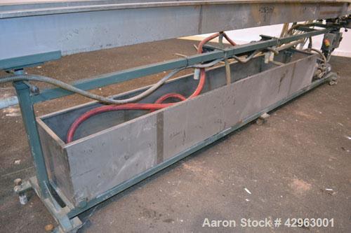 Used Al-Be Industries Vacuum Sizing Tank, Model C-7-216, 304 Stainless steel. Vacuum section 14’’ wide x 24’’ long x 7-1/2’’ deep with a plastic cover. Cooling section 8’’ wide x 216’’ long x 8’’ dee...
