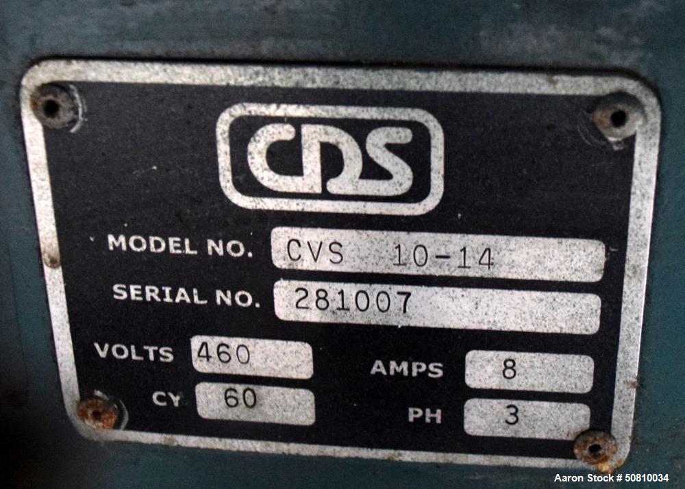 Used- CDS Custom Downstream Systems Vacuum Sizing Tank, Model CVS 10-14