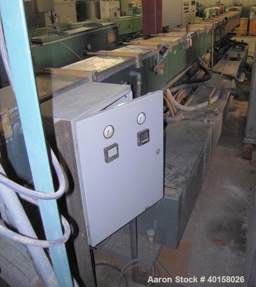 Used CDS Vacuum Sizing/Spray Cooling Tank, model CVS12-30SPRH, stainless steel. 12" X 12" cross section x 30' long. Includes pumps and plexiglass covers for each zone.