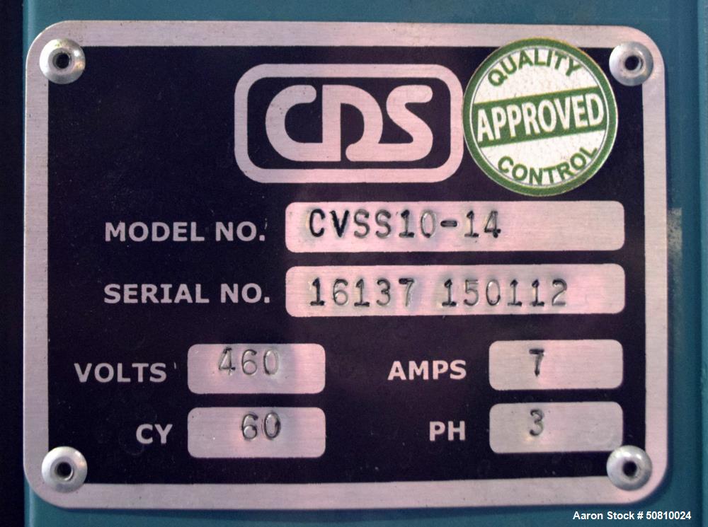 Used- CDS Custom Downstream Systems Vacuum Spray Sizing Tank, Model CVSS 10-14