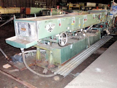 Used Conair Metaplast Vacuum Sizing / Water Tank, model MVS3-14-SP-R-L, stainless steel. 28" wide x 13" tall x 14' long, entry vacuum chamber, with vacuum pump, water recirculation pumps, basket filt...