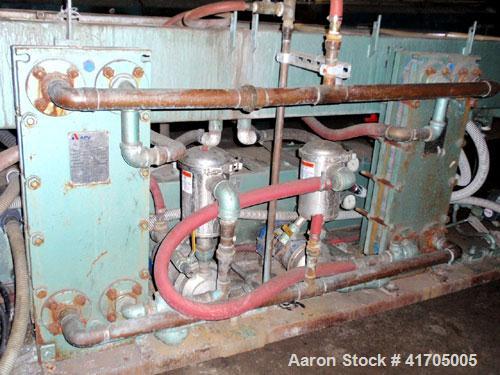 Used Conair Metaplast Vacuum Sizing / Water Tank, model MVS3-14-SP-R-L, stainless steel. 28" wide x 13" tall x 14' long, entry vacuum chamber, with vacuum pump, water recirculation pumps, basket filt...