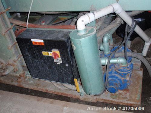 Used Conair Metaplast Vacuum Sizing / Water Tank, model MVS3-14-SPLR, stainless steel. 28" wide x 14" high x 14' long with vacuum pump system, (2) plate heat exchangers and water reservoir.