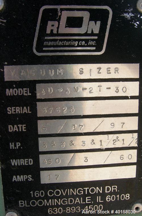 Used Stainless Steel RDN Vacuum Sizing Tank, Model 4D3V2T30