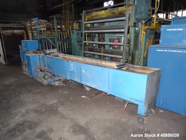 Used Water Bath, Stainless Steel. Approximate 20" wide x 20" deep x 20" long trough with (2) circulation pumps and (1) heat exchanger.