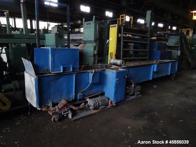Used Water Bath, Stainless Steel. Approximate 20" wide x 20" deep x 20" long trough with (2) circulation pumps and (1) heat exchanger.