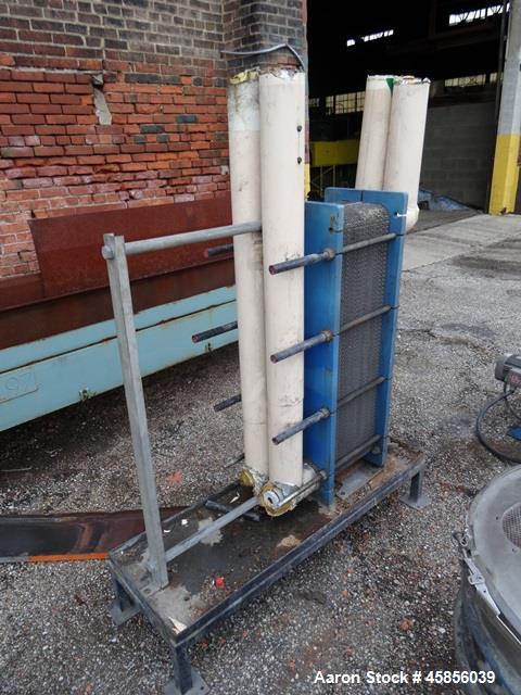 Used Water Bath, Stainless Steel. Approximate 20" wide x 20" deep x 20" long trough with (2) circulation pumps and (1) heat exchanger.