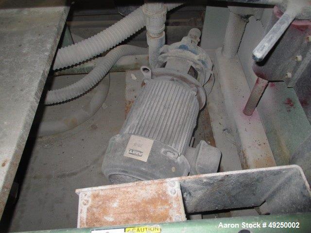 Used Conair Spray Cooling Tank, Model MCB-12-8, Stainless Steel. Approximate 15" x 15" cross section, 12' long. Includes (1) circulating pump. Mounted on a carbon steel frame on casters. Serial# 1803...