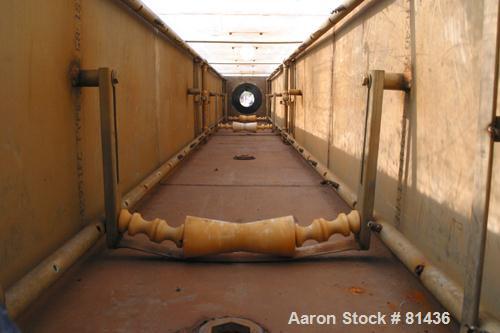 USED: Custom Fabricated wash tank, 304 stainless steel. Tank 24" widex 24" deep x 20' long. 4 piece top cover. Includes holding tank, heatexchanger, 7.5 hp pump. Mounted on a common base.