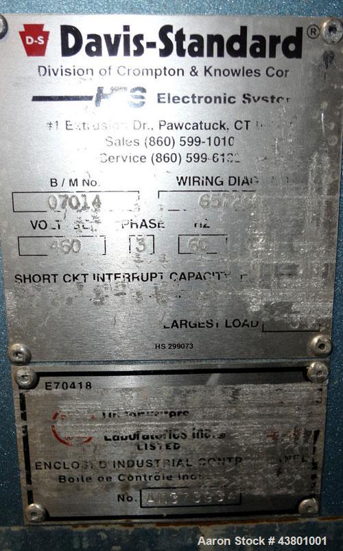 Unused- Davis Standard Spray Tunnel, Model 18-18-20, 304 Stainless Steel. Approximately 18-3/4" wide x 18" deep x 252" long.  (4) Spray bars, bottom rollers. (5) Section hinged plastic covers. Includ...