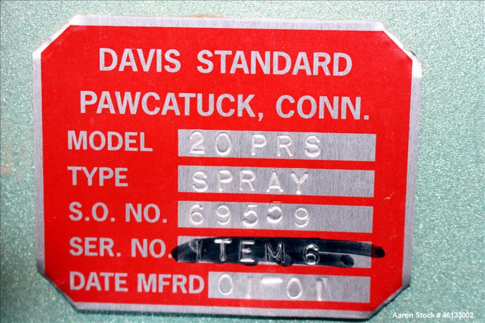 Used Davis Standard Water Cooling Bath, Model 20PRS