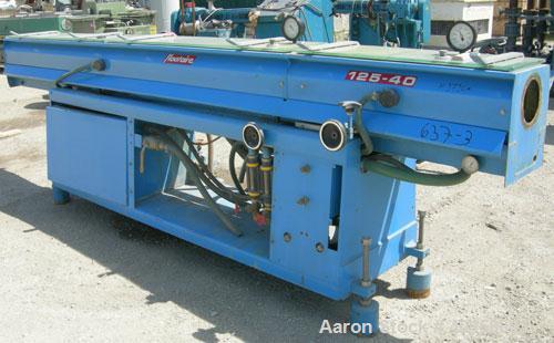 Used Floataire Spray Cooling Tank, 304 stainless steel. (3) compartment, 6" wide x 158" long x 14" deep. 3 piece top cover, bottom holding tank, internal nozzles. Mounted on a carbon steel frame, no ...