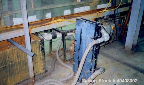 Used Water Trough, Stainless Steel. 14" Wide x 14" deep x 15' long. (2) Water pumps, 5.5 hp and 3 hp.