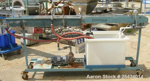Used Waterbath, 304 Stainless Steel.  (1) section 6" wide x 47" long x 6" deep, (1) section 4 3/4" wide x 43" long x 4 7/8" deep.  Includes a pump, driven by a 3/4 hp, 1/60/115/230 volt, 3450 rpm mot...