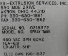 Used: Extrusion Services Inc (ESI) spray cooling tank, 304 stainless steel. 26