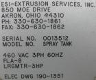 Used: Extrusion Services Inc.(ESI) spray cooling tank, 304 stainless steel. 16