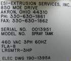 Used: Extrusion Services Inc.(ESI) spray cooling tank,304 stainless steel. 16