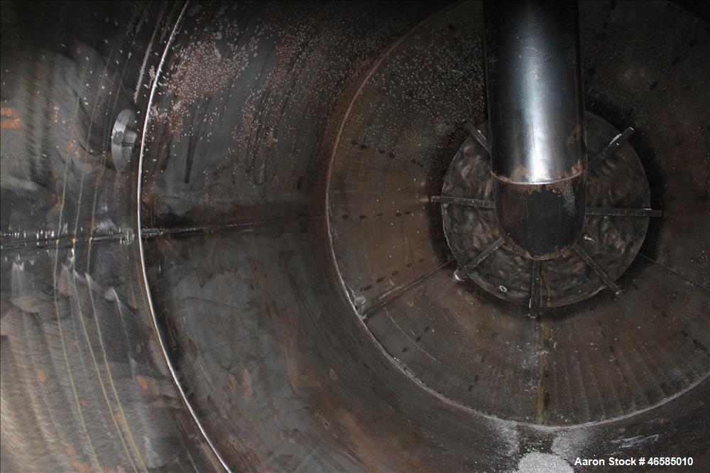 Used Drying Hopper, Approximately 8,000 Lbs. Capacity. Approximate 72" diameter x 120" straight side x 26" long cone. 30" x 30" Side access door. Openings top: (1) 10", side: (2) 10". Mounted on carb...