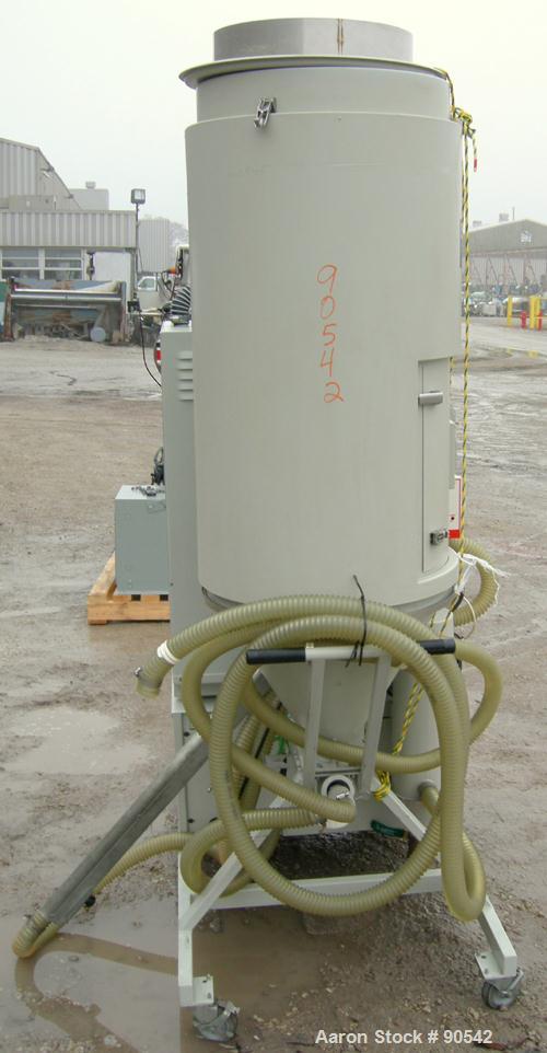 USED: Dri-Air dehumidifying dryer, model APD-8.  Single bed, 2 zone.  3/60/480 Volt, 20 Amps.  Unit includes a 300 lb insulated hopper, 21" diameter and controls.  Mounted on a carbon steel frame on ...