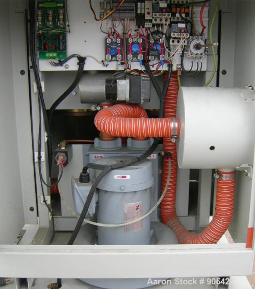 USED: Dri-Air dehumidifying dryer, model APD-8.  Single bed, 2 zone.  3/60/480 Volt, 20 Amps.  Unit includes a 300 lb insulated hopper, 21" diameter and controls.  Mounted on a carbon steel frame on ...