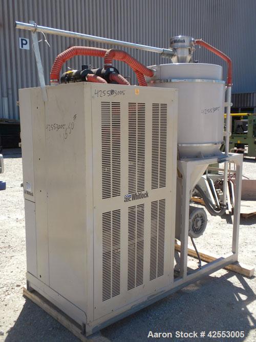 Used AEC Whitlock Nomad Series Drying and Conveying System. (1) AEC model PD-4AQ dehumidifying dryer, approximate 150 cfm process air flow, 3/60/460 volt, 35.1 amp. (1) 12 Cubic foot drying hopper. (...