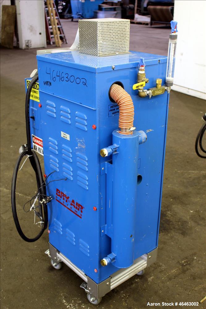 Used Bry-Air Systems RD Series Resin Desiccant Dryer, Model RD-50. Process CFM 30 at 10" ESP, drying capacity 35 to 60 pounds per hour depending on product. Includes blower, desiccant beds, and a con...