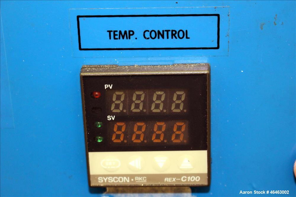 Used Bry-Air Systems RD Series Resin Desiccant Dryer, Model RD-50. Process CFM 30 at 10" ESP, drying capacity 35 to 60 pounds per hour depending on product. Includes blower, desiccant beds, and a con...