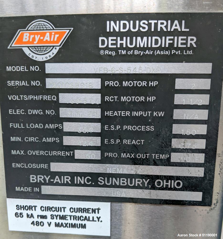 Used- Bry-Air "VFB" Industrial Dehumidifier