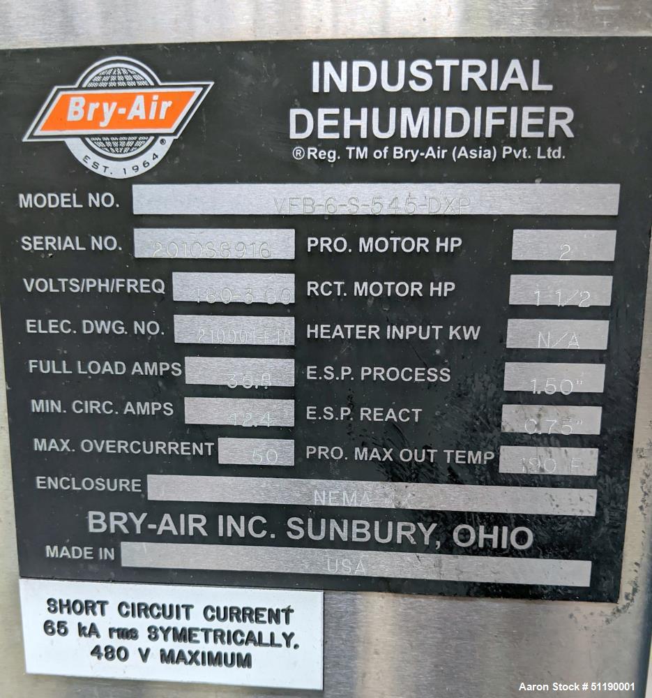 Used Bry-Air "VFB" Industrial Dehumidifier