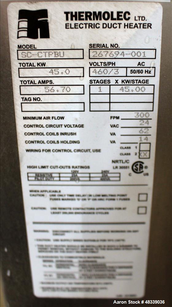 Used Bry-Air Industrial EcoDry Dehumidifier, Model VFB-ECO 24-G-3400-DXP-EPH-AA