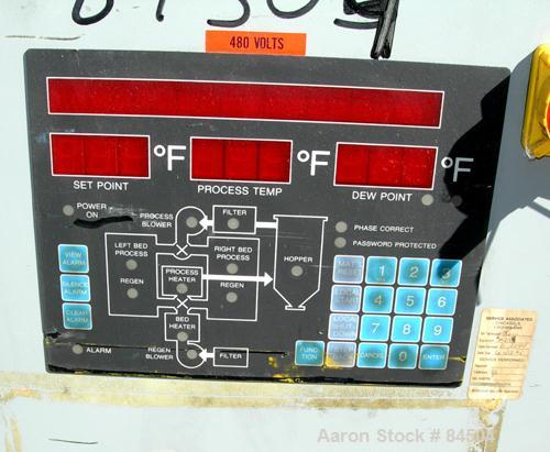 Used Cincinnati Milacron Solid Bed Style Dryer, Model CDD-200. (2) Desiccant beds. Temperature range approximately 170 to 250 deg F. Air flow approximately 125 cfm. 3/60/460 volt, 22.84 amp. Mounted ...