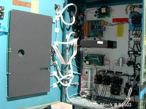 USED: Cincinnati Milacron Dryer, model DD-100. Temp range approximately 170 to 250 deg F. Air flow approximately 75 cfm. 3/60/460 volt, 14 amp. Includes an insulated hopper. Mounted on a frame with c...